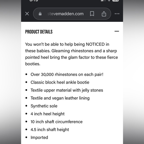 Steve Madden Women’s Noticed-R Rhinestone Silver Heeled Booties Size 9 EUC - Picture 15 of 15